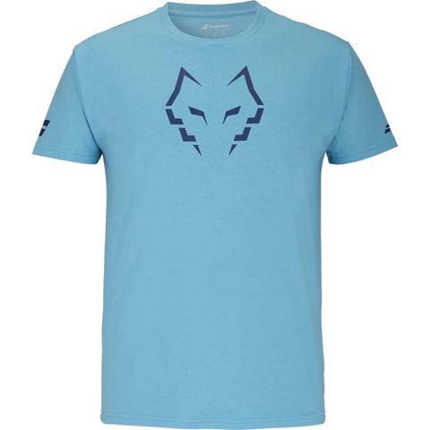 Babolat Lebron cotton padel T-shirt (Cyan Blue) - front view