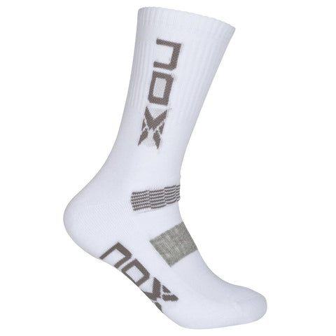 Nox Performance Crew padel socks (White/Grey) - side view