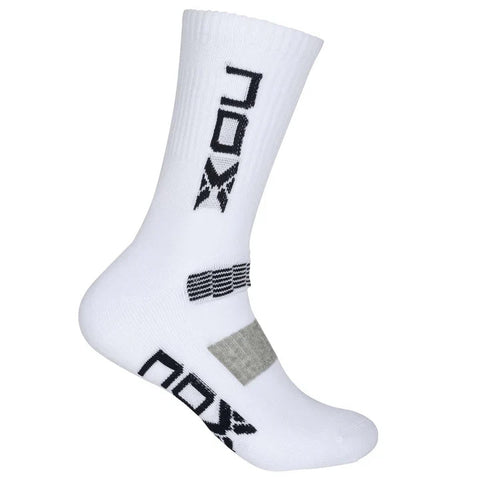 Nox Performance Crew padel socks (White/Blue) - side view