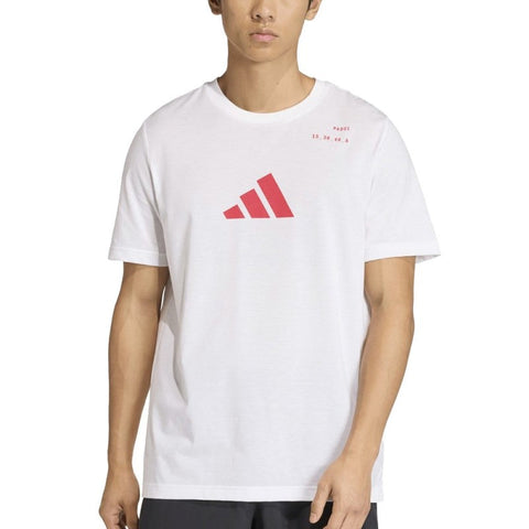 Adidas padel T-shirt (White/Red) - logo detail