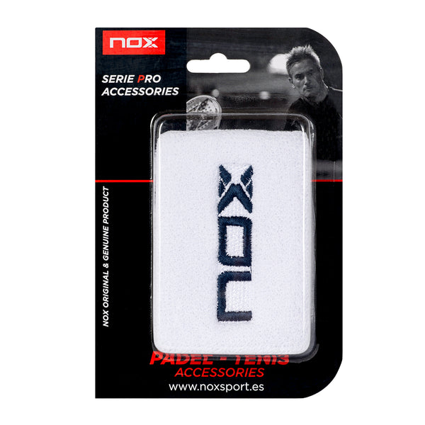 NOX - WRISTBAND WHITE WITH BLUE LOGO | Padel Gear