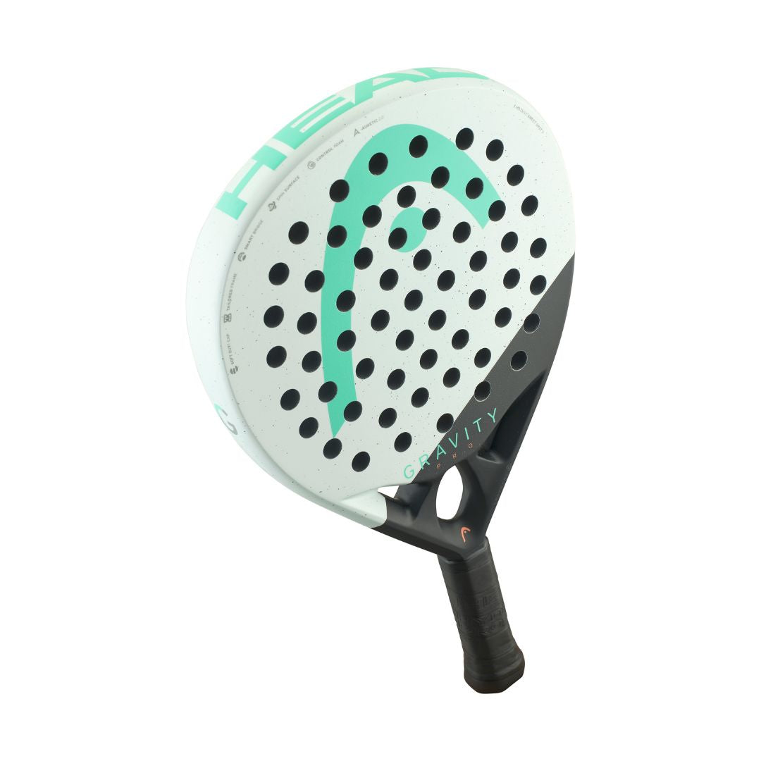 Head Gravity Pro padel racket - angled three-quarter view