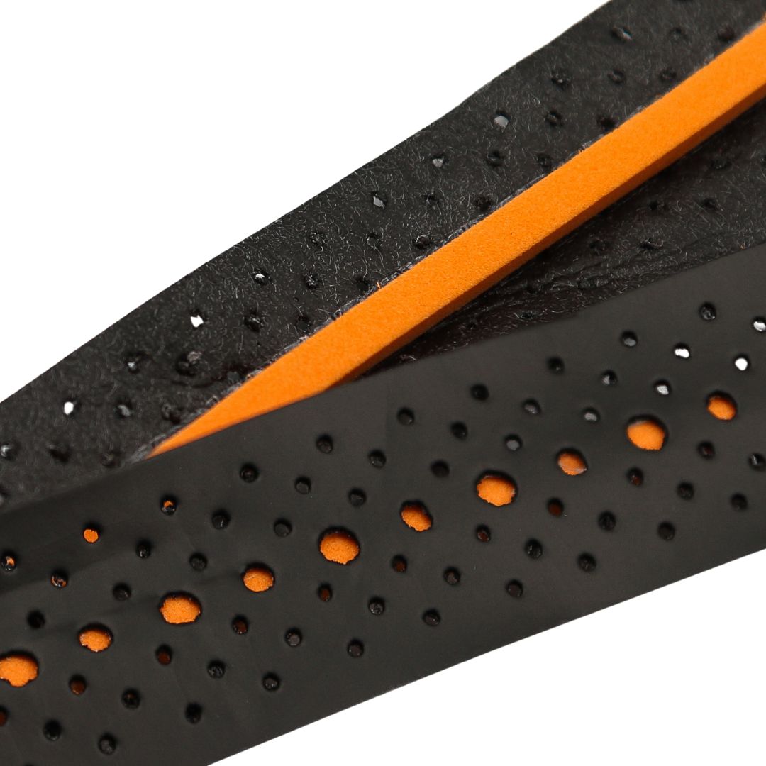 Outer Armour Over Grip (Black) - close-up of the black perforated grip surface