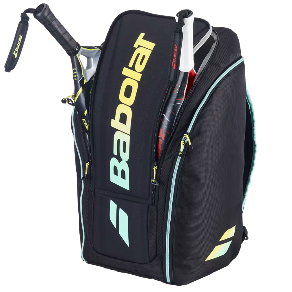 Babolat RH Perf 2nd Gen Multicolour padel racket bag - open, showing the interior compartments