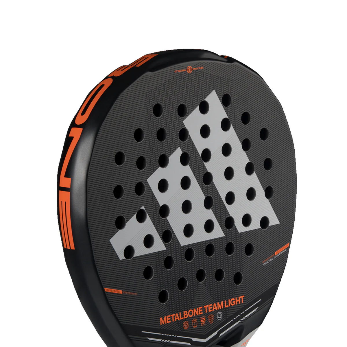 2026 Adidas Metalbone Team Light padel racket - angled close-up of the hitting face
