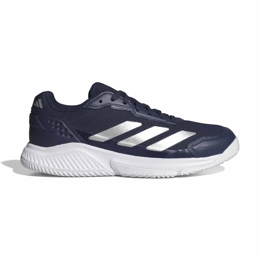 Adidas Courtquick men's padel shoes (Dark Blue/Silver) - lateral side view