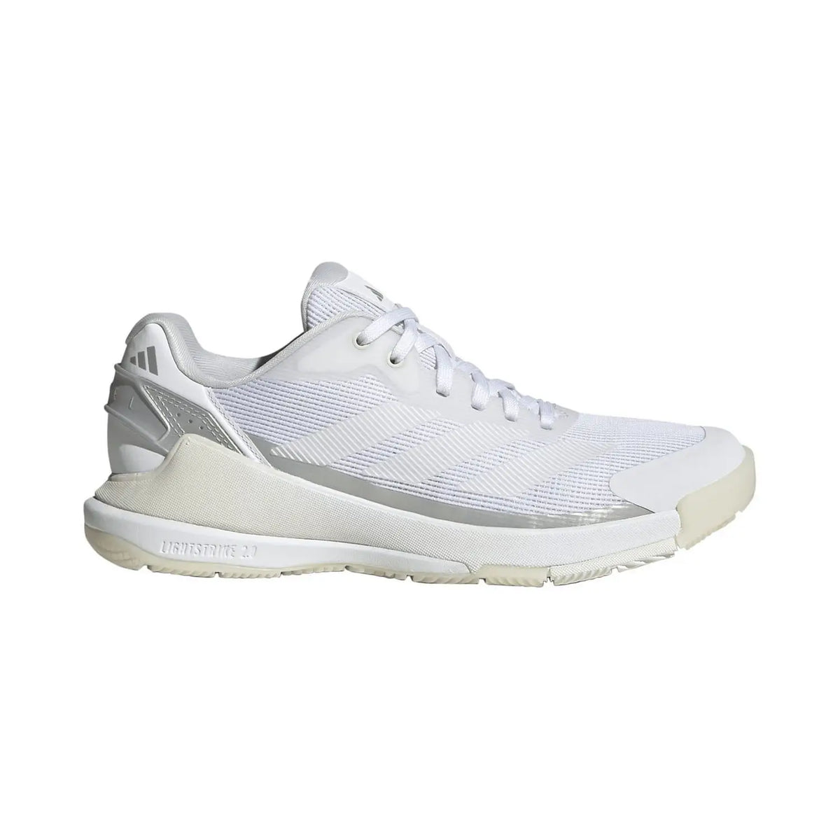 2026 Adidas Crazyquick LS White/Silver padel shoes - lateral side view