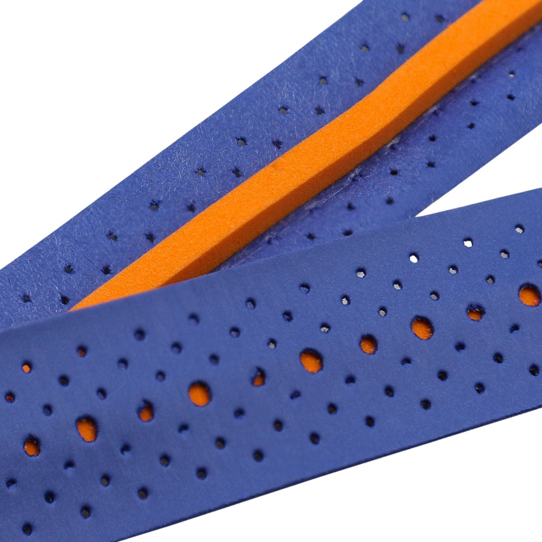 Outer Armour Over Grip (Blue) - close-up of the blue perforated grip surface