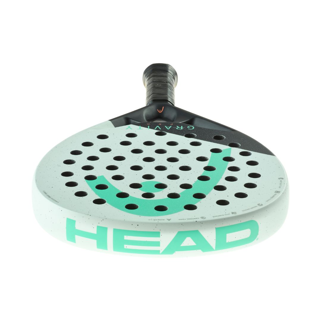 Head Gravity Pro padel racket - laid flat showing the frame top