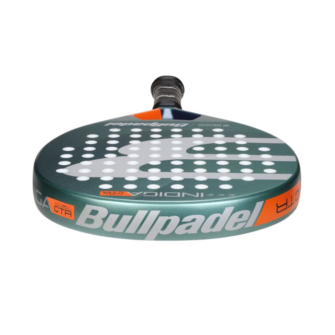 2025 Bullpadel Indiga Control padel racket - laid flat showing the frame top