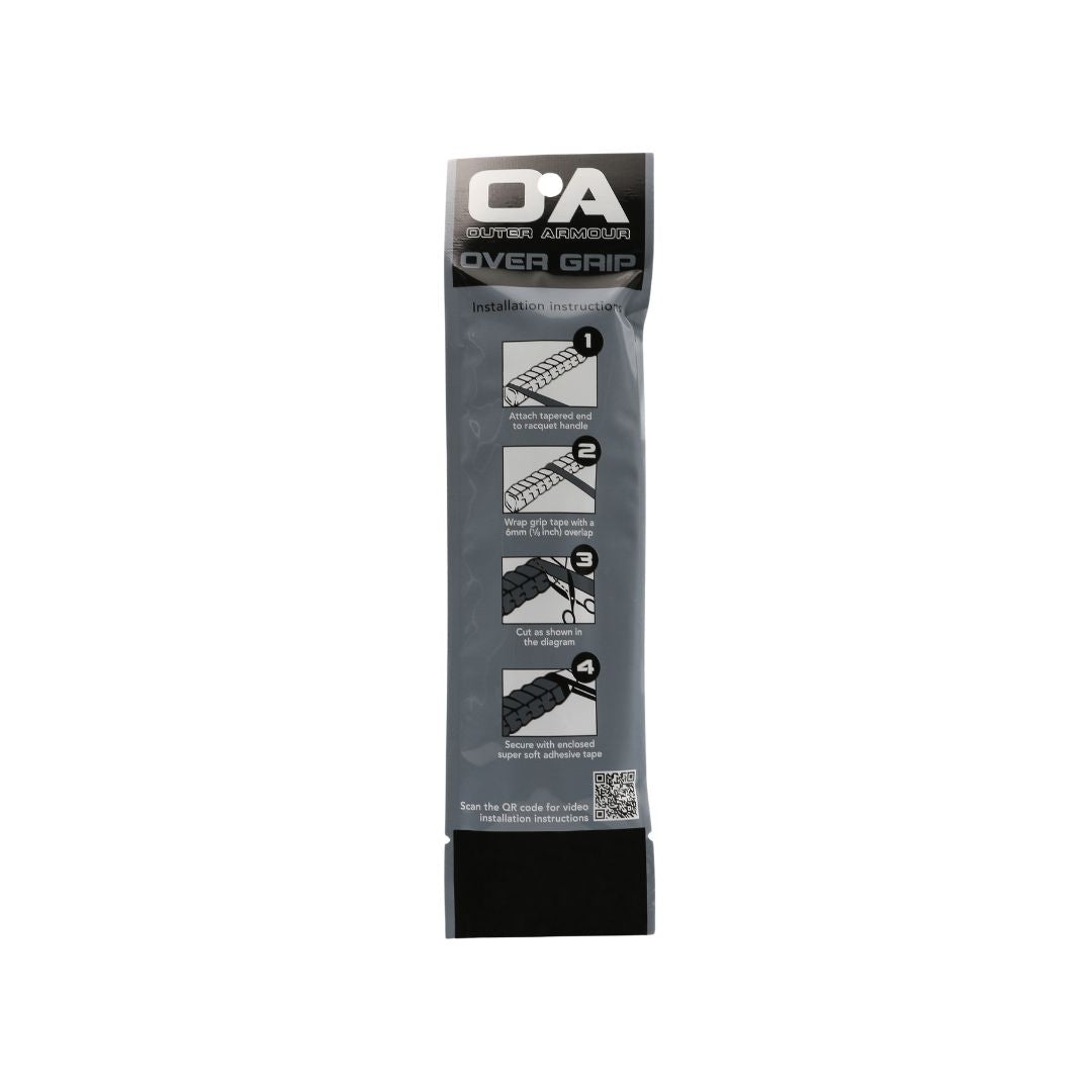 Outer Armour Over Grip (White) - rear of the packet showing the product information