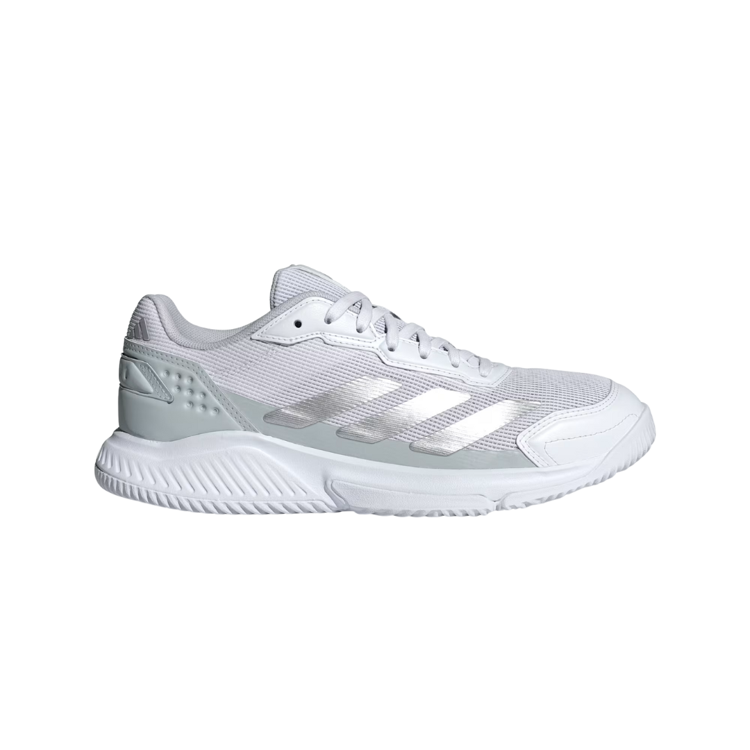 2026 Adidas Courtquick White/Silver Ladies padel shoes - rear three-quarter view