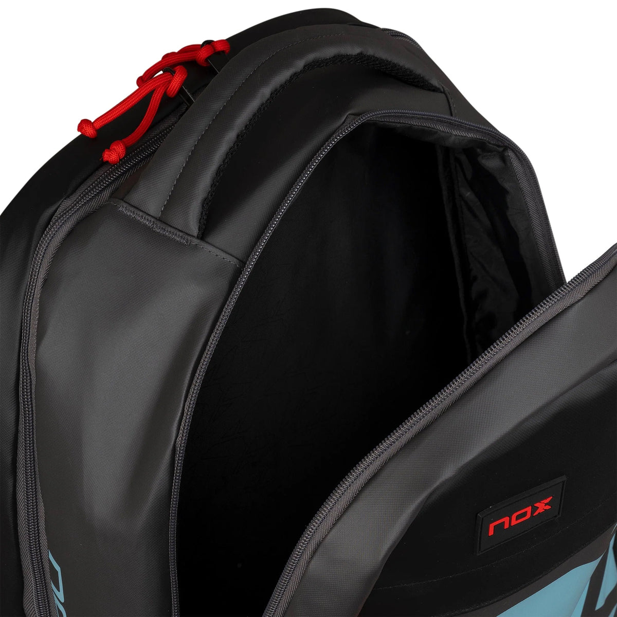 Nox ML10 Team padel backpack (Black) - zip detail view