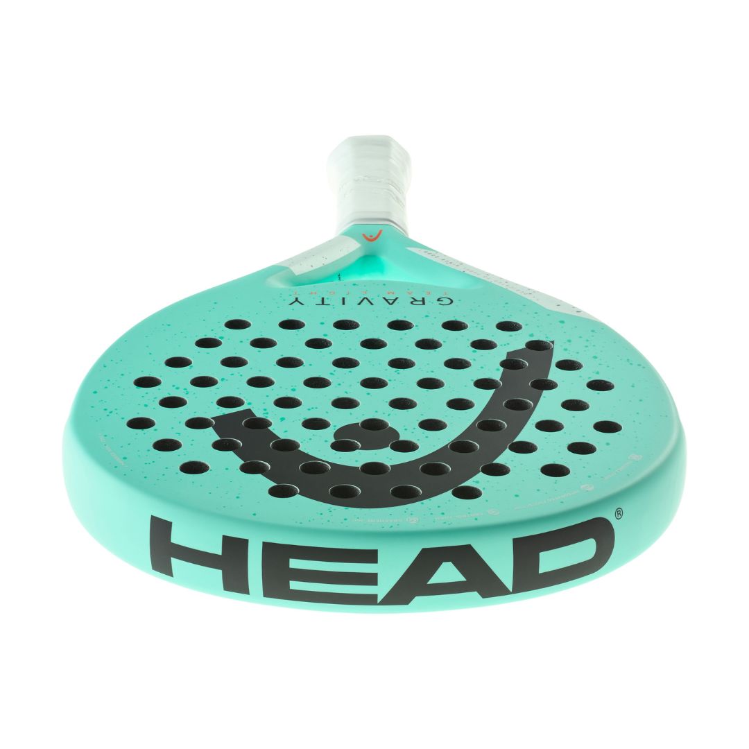 Head Gravity Team Light padel racket - laid flat showing the frame top