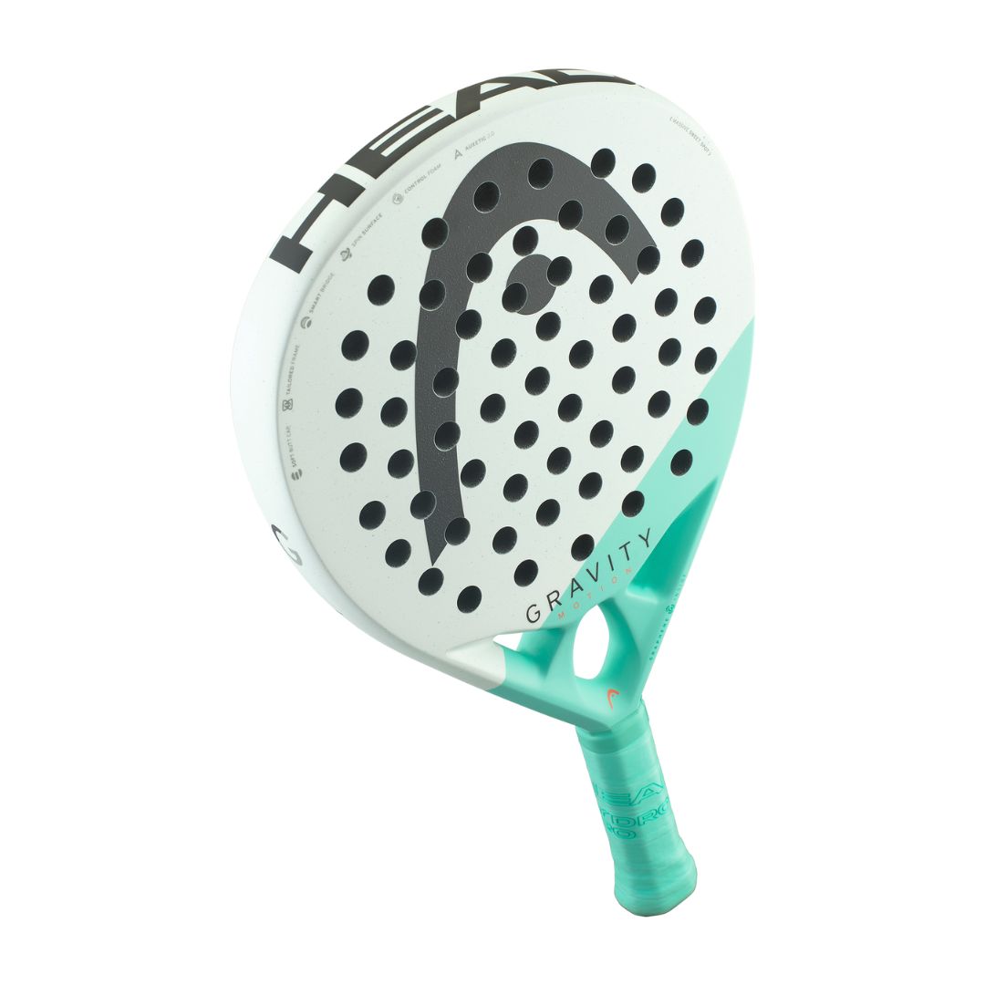 Head Gravity Motion padel racket - angled three-quarter view