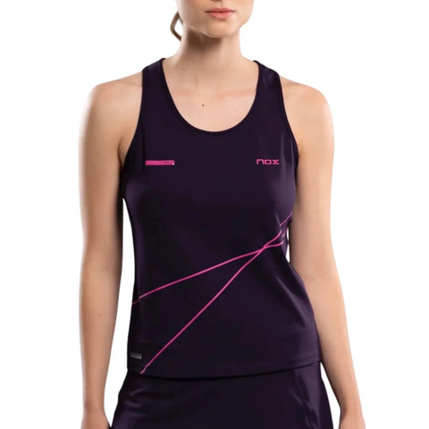 2026 Nox Womens Pro padel tank top (Blackberry) - front view