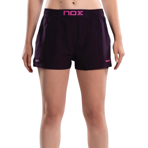 2026 Nox Womens Pro padel shorts (Deep Purple) - front view