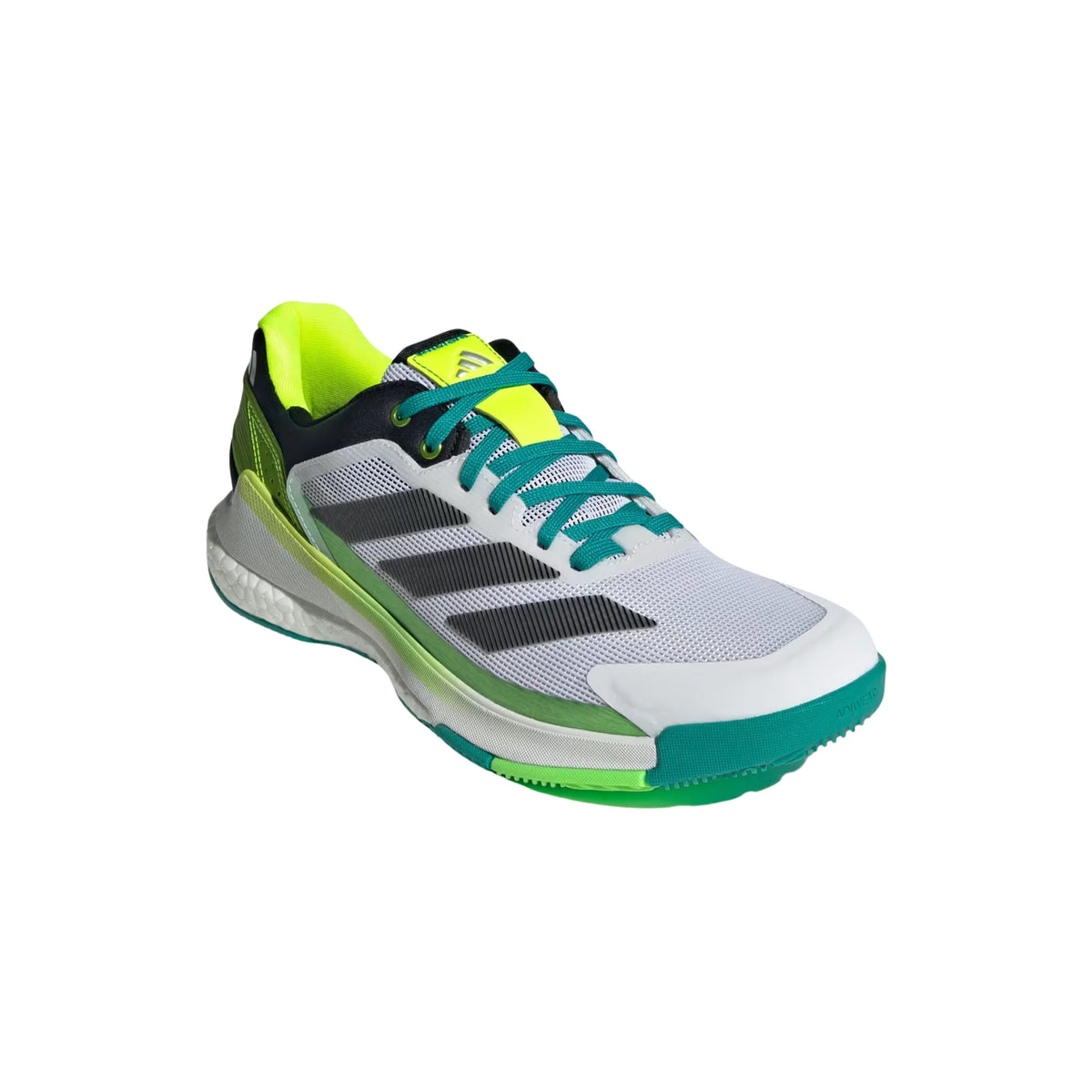 Adidas Crazyquick Boost Green padel shoes - front three-quarter view