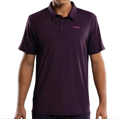 2026 Nox Men's PRO padel polo shirt (Deep Purple) - front view