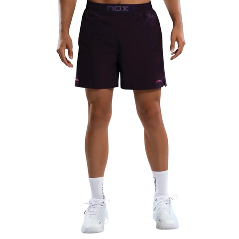 2026 Nox Men's PRO padel shorts (Blackberry) - front view