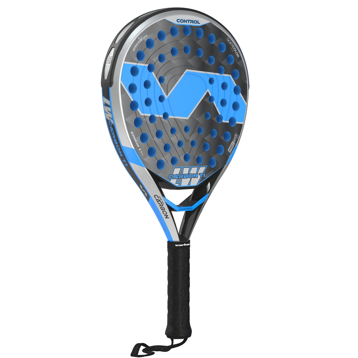 2026 Varlion LW Carbon Ti padel racket - reverse face view on a stand