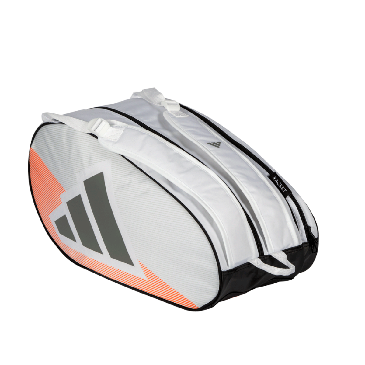 2026 Adidas Control Racket Bag (White) - angled three-quarter view