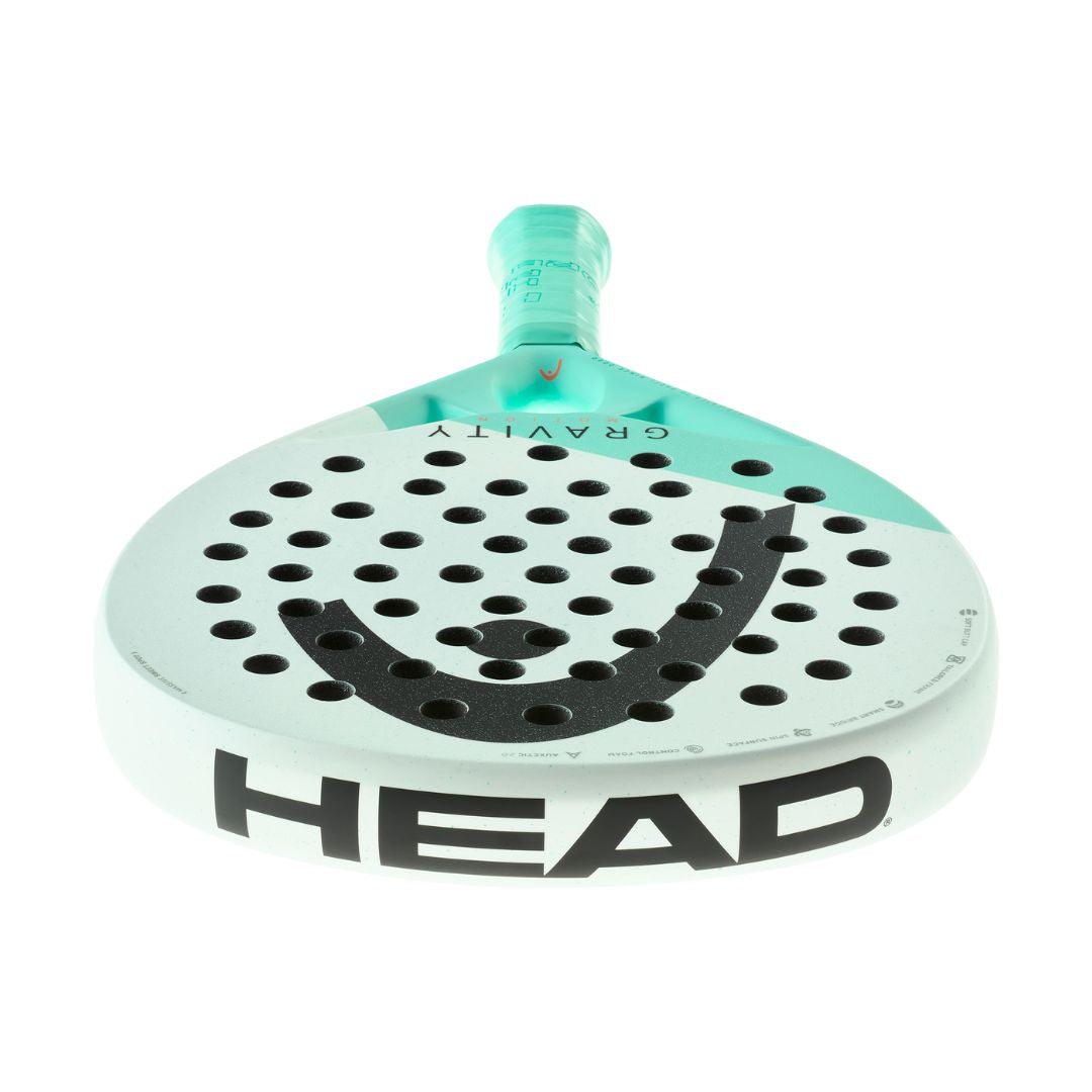 Head Gravity Motion padel racket - laid flat showing the frame top