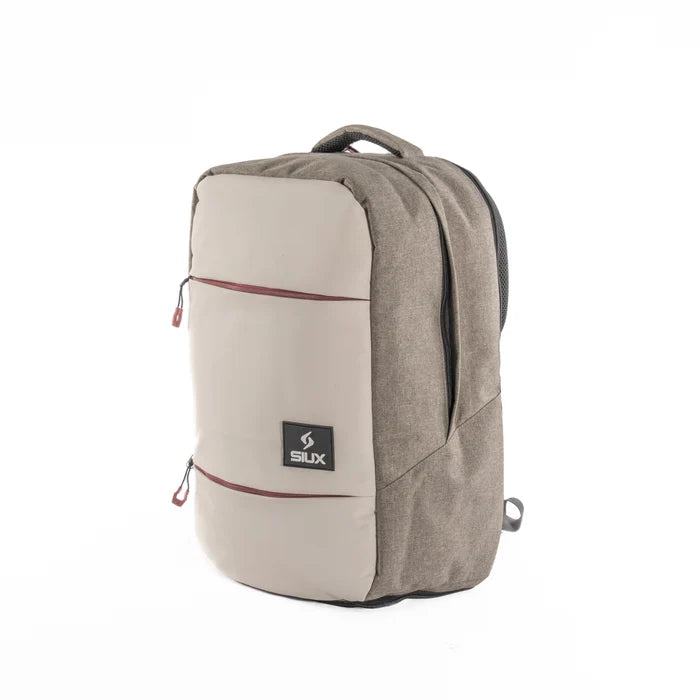 2026 Siux Trial Gray padel backpack - front three-quarter view