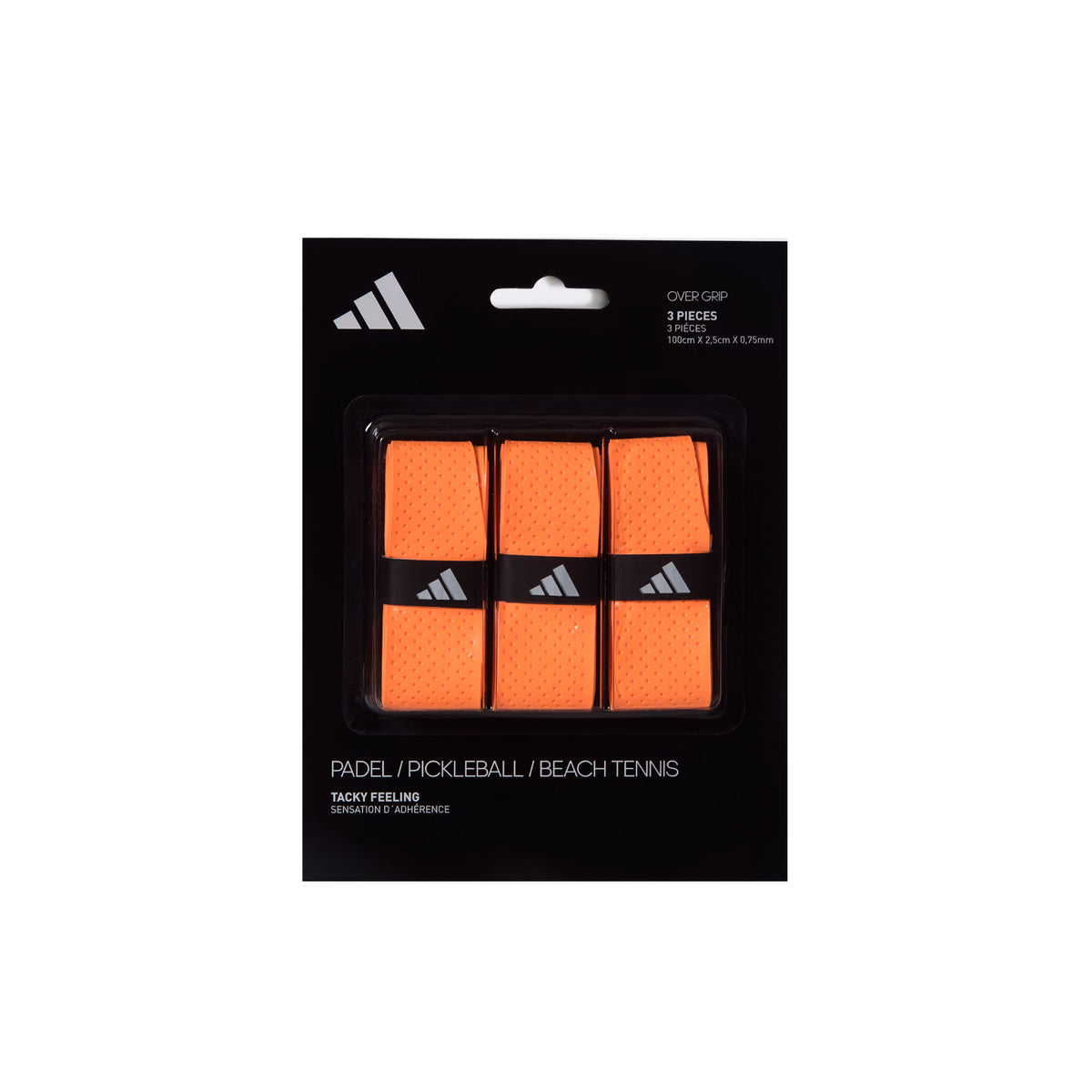3-Pack Adidas Overgrip (Orange) - three-pack in retail packaging
