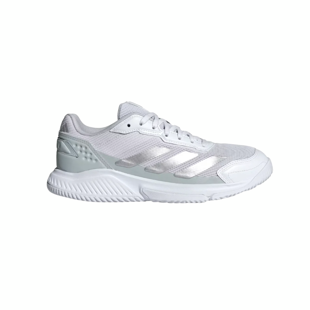 2026 Adidas Courtquick White/Silver Ladies padel shoes - medial side view