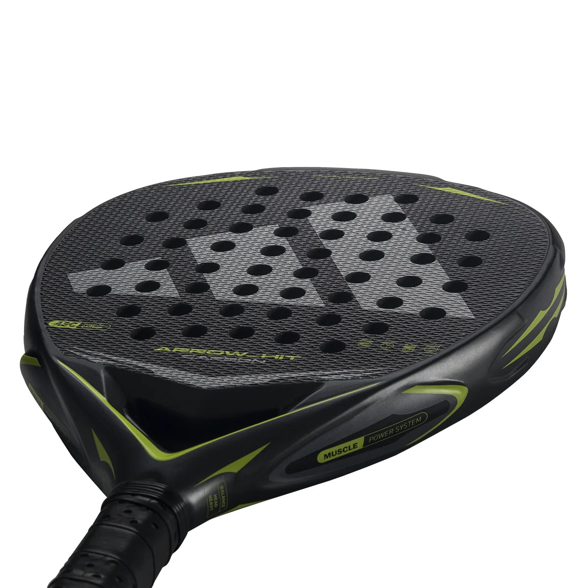Adidas Arrow HIT Carbon padel racket - face and throat detail