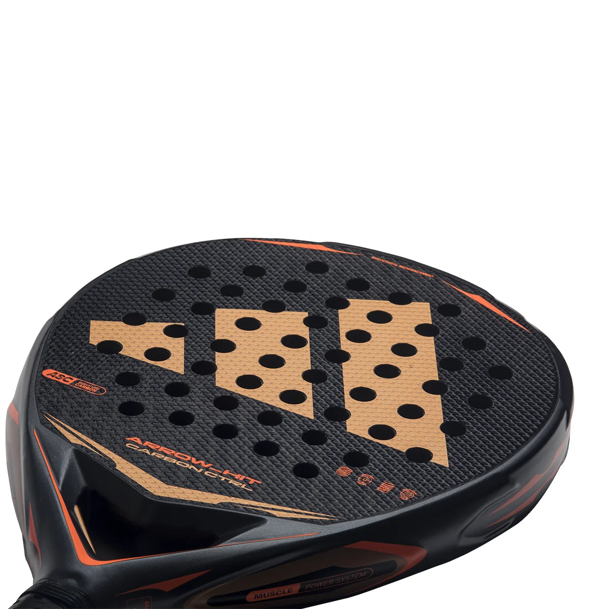 Adidas Arrow HIT Carbon CTRL padel racket - face and throat detail