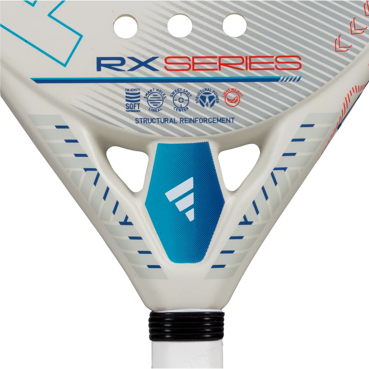2025 Adidas RX Series Light 3.4 padel racket - close-up of the heart bridge