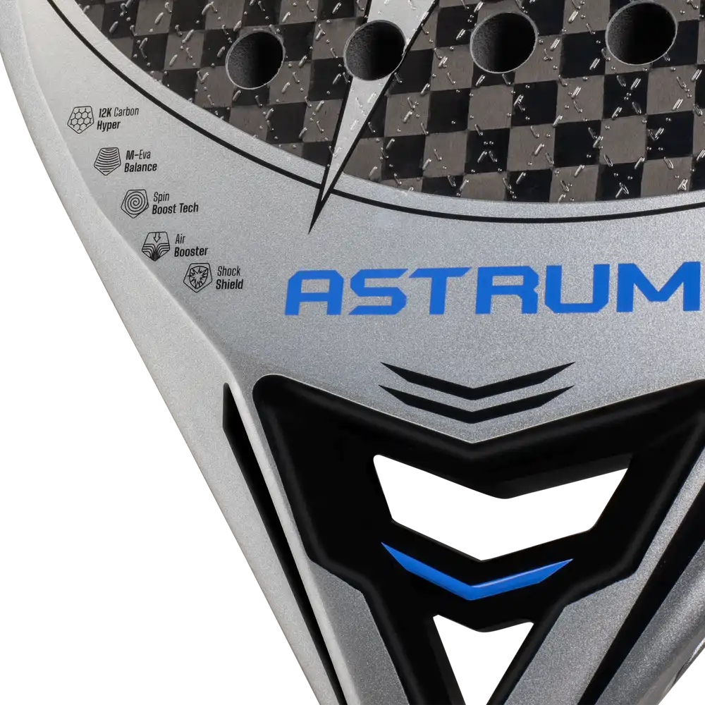 StarVie Astrum + padel racket - face and throat tech-icon detail