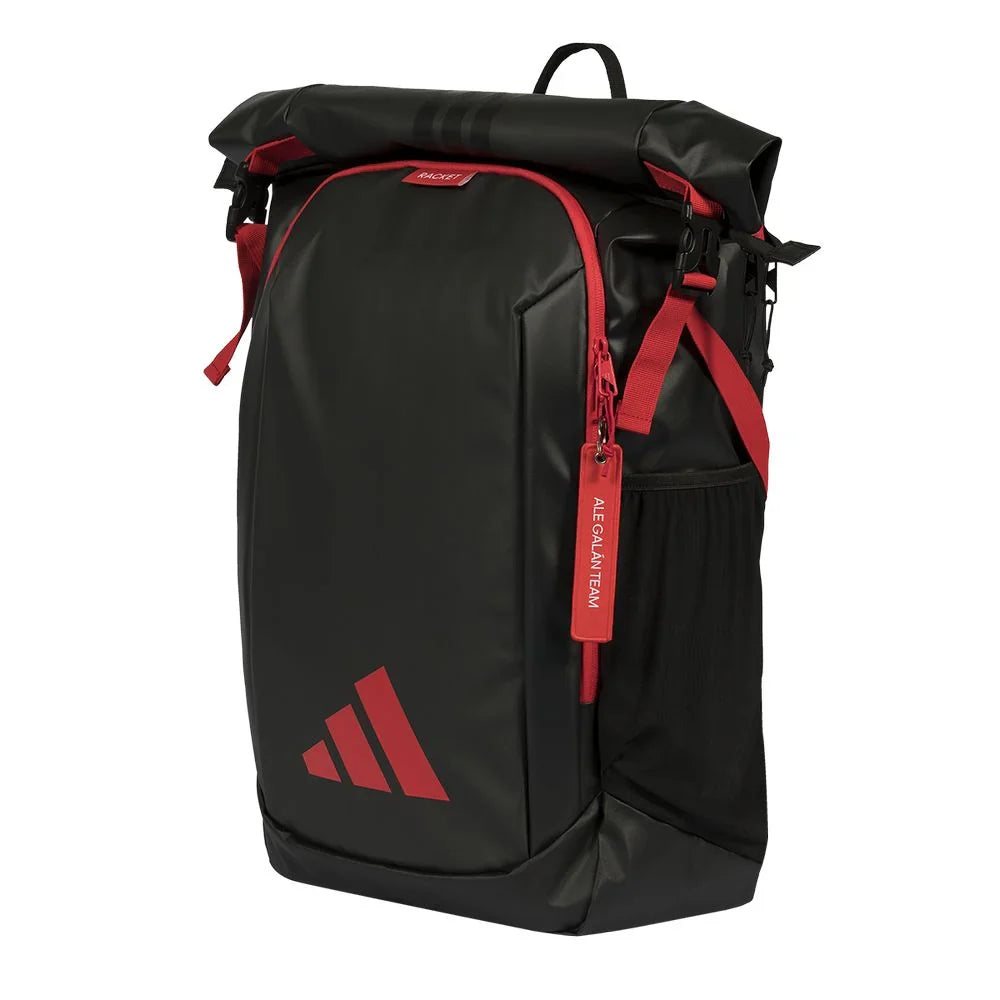 2026 Adidas Multigame padel backpack (Black/Red) - angled view