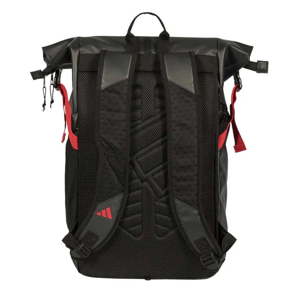 2026 Adidas Multigame padel backpack (Black/Red) - back view