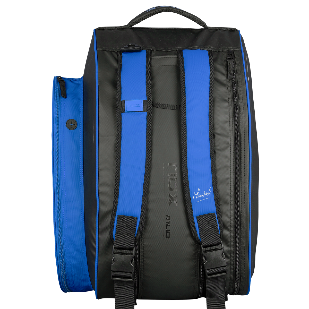 Nox ML10 Team Bag Black | Blue - rear view showing the harness
