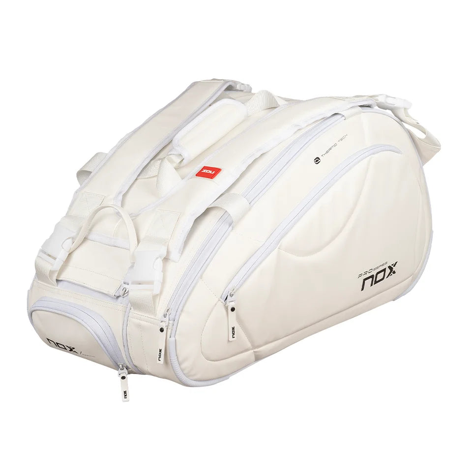 Nox Pro Series Padel Bag - White - angled three-quarter view