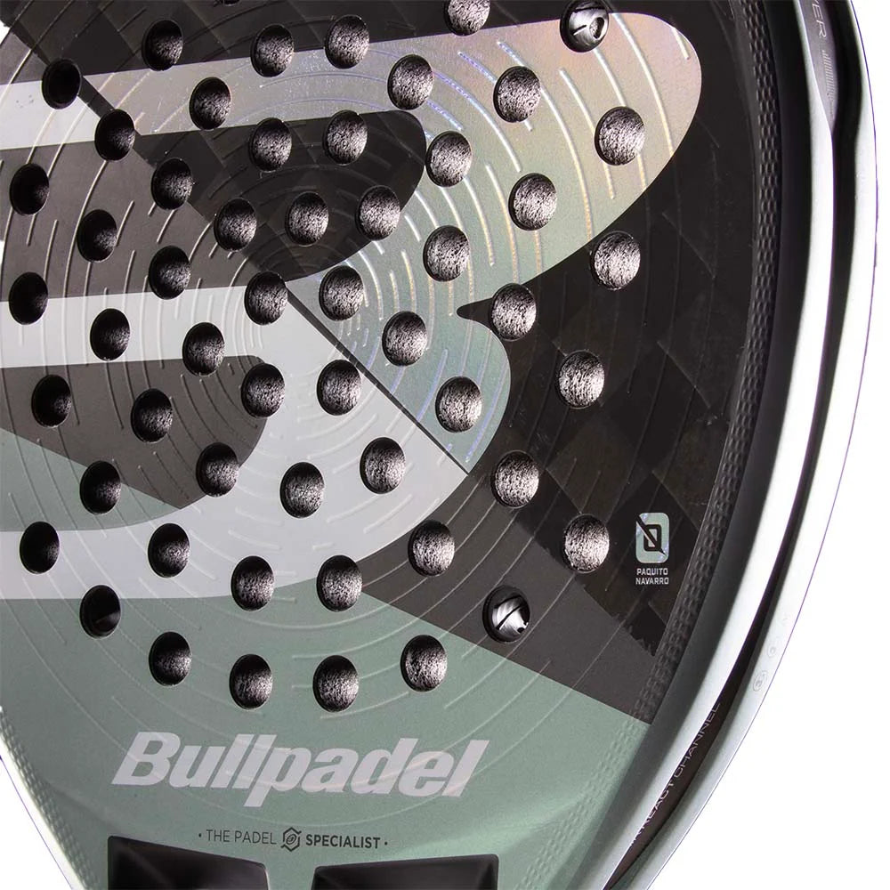 2026 Bullpadel Hack 04 padel racket - close-up of the frame edge and branding