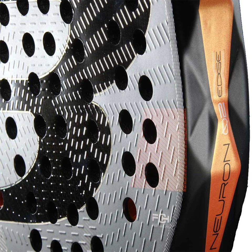 2026 Bullpadel Neuron 02 Edge padel racket - close-up of the textured hitting surface