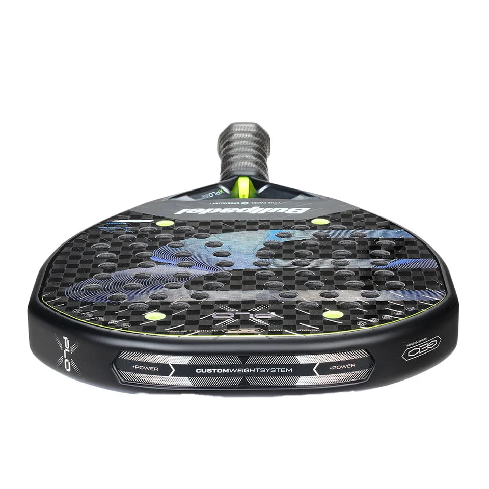 2026 Bullpadel Xplo padel racket - laid flat showing the frame top
