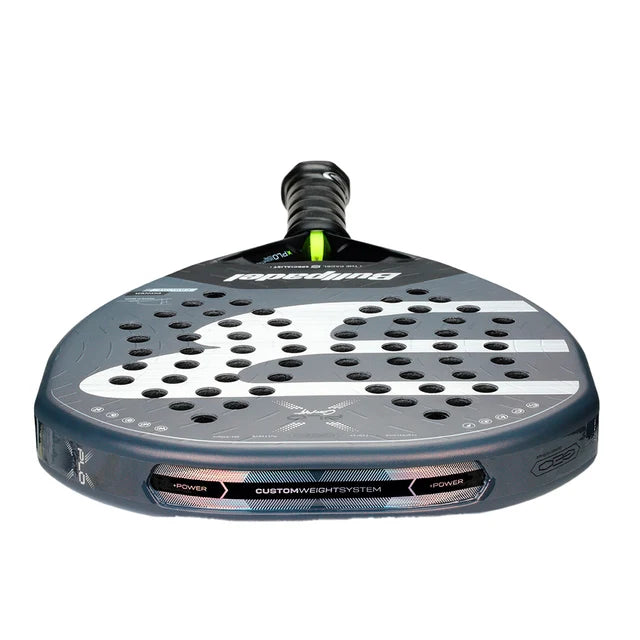 2026 Bullpadel Xplo Comfort padel racket - laid flat showing the frame top