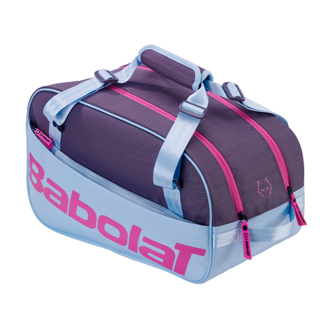 2027 Babolat Court S Juan Lebrón padel racket bag (Purple/Sky Blue) - angled view