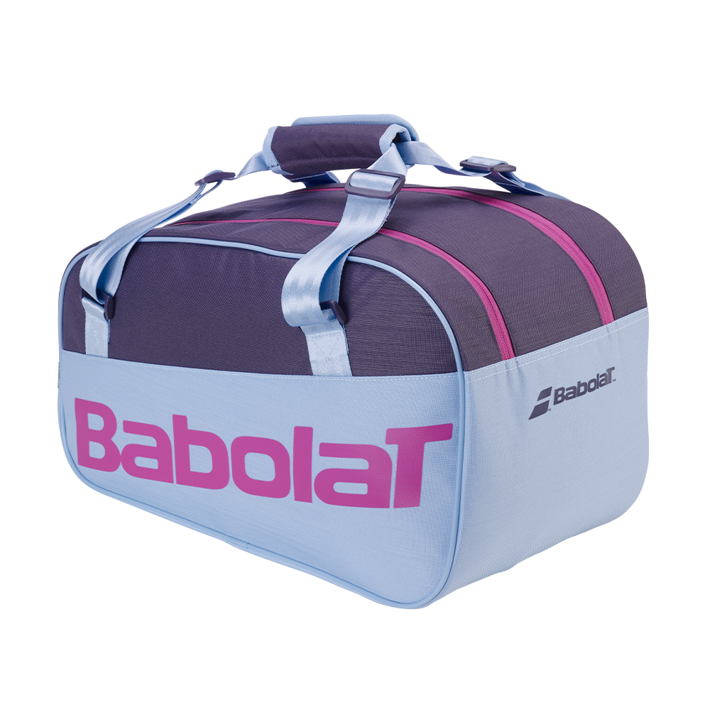 2027 Babolat Court S Juan Lebrón padel racket bag (Purple/Sky Blue) - angled view (alternate)