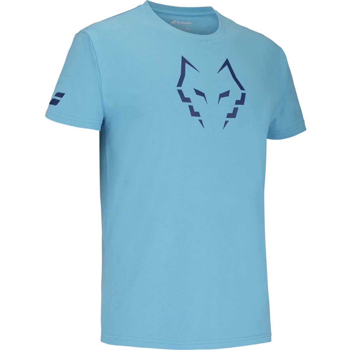 Babolat Lebron cotton padel T-shirt (Cyan Blue) - angled view
