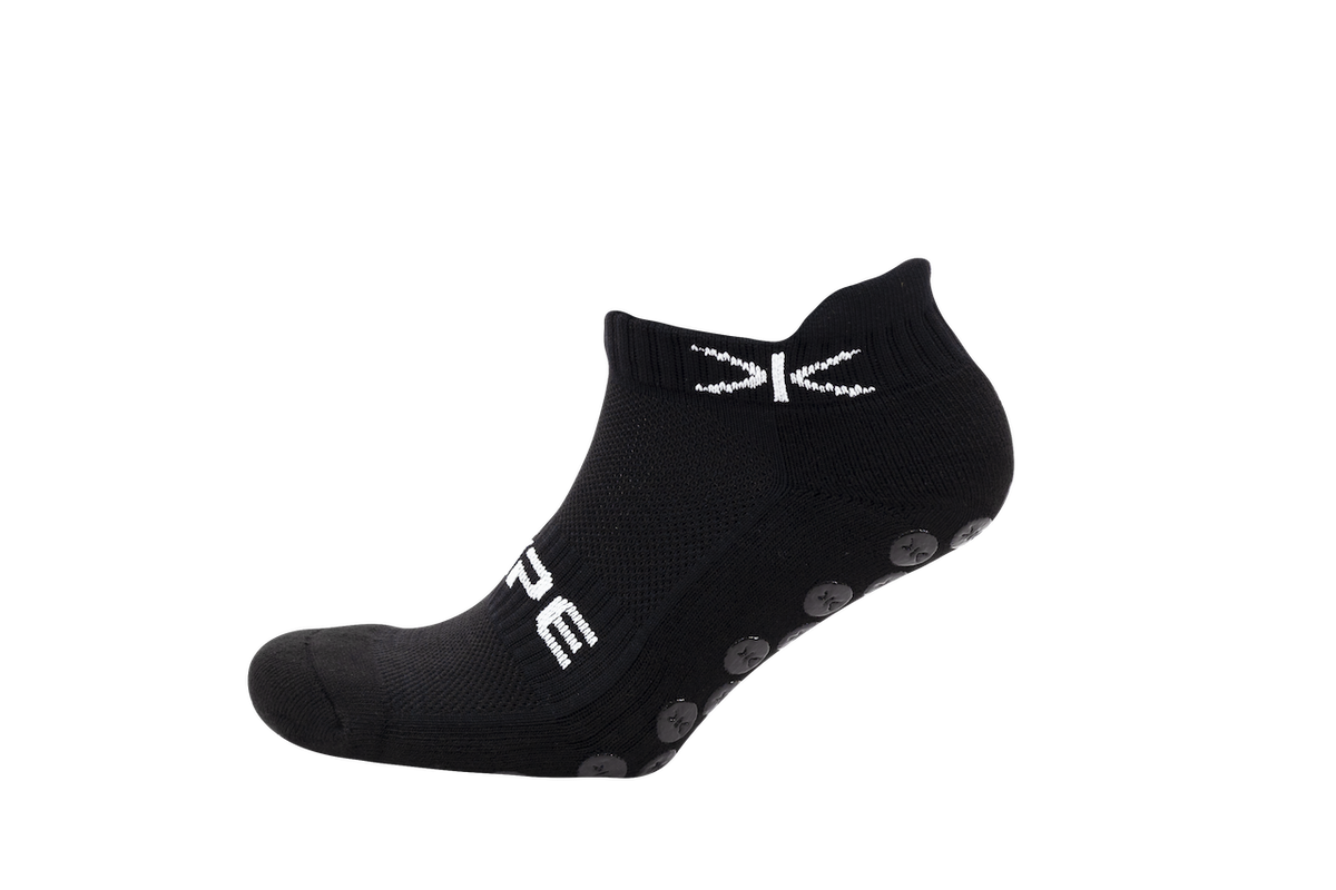 Kupe Secretsock Black - side view showing the Kupe branding along the foot