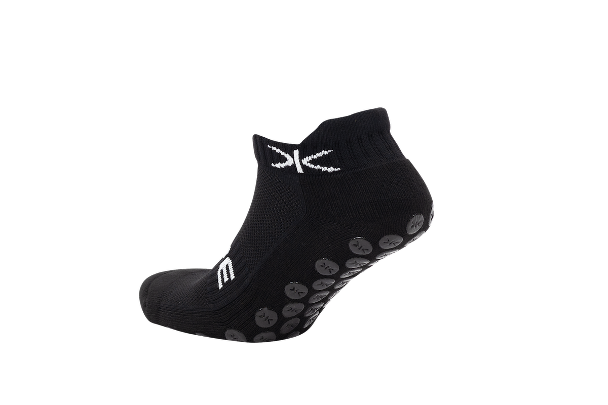 Kupe Secretsock Black - three-quarter view showing the heel and arch support