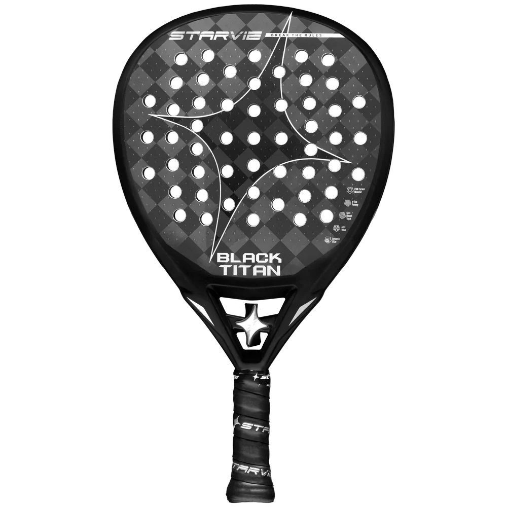 2026 StarVie Black Titan padel racket - front view