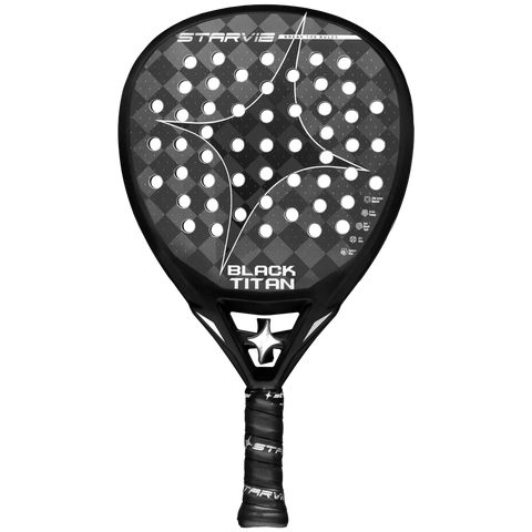 2026 StarVie Black Titan padel racket - front view