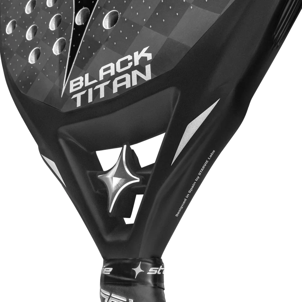 StarVie Black Titan padel racket - face and throat detail